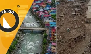 Esta imagem viral mostra antes e depois das cheias repentinas no Nepal? A SIC Verifica