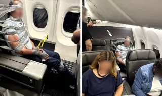 “Mordeu-me a mão": homem é amarrado com fita adesiva após comportamento agressivo durante voo
