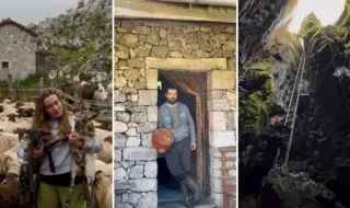 Rubén y Sara viven de 6 a 8 meses al año en una cabaña de los Picos de Europa a 1.100 metros de altitud, sin agua corriente ni cobertura móvil, para hacer el "mejor queso del mundo"