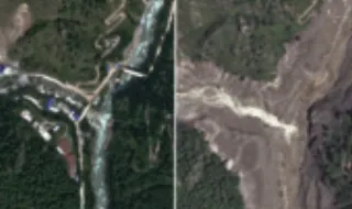 Imagens de satélite mostram o antes e depois da enxurrada no Nepal
