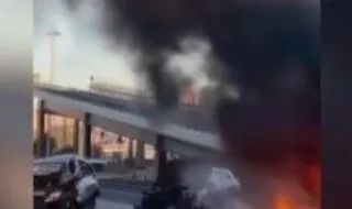 Carro despista-se a fugir da polícia e incendeia-se junto à Torre de Belém