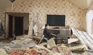 Quando a música é esperança no meio da guerra: a casa de Tetiana ficou destruída, mas o piano ainda toca